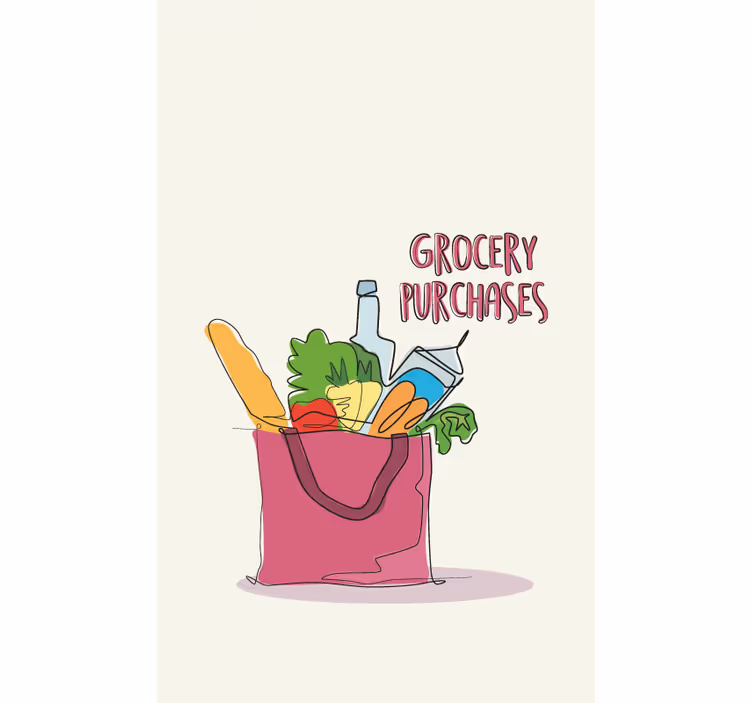 Persiana enrollable para cocina ilustración de tienda de comestib - TenVinilo