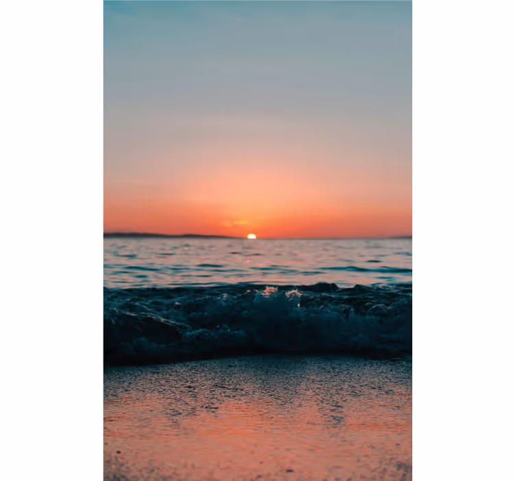 Persiana enrollable para baño puesta de sol en una playa - TenVinilo