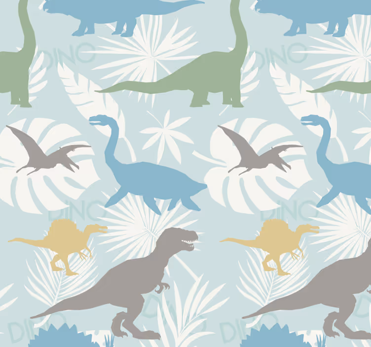 Persiana enrollable dinosaurios patrón de colores pastel - TenVinilo