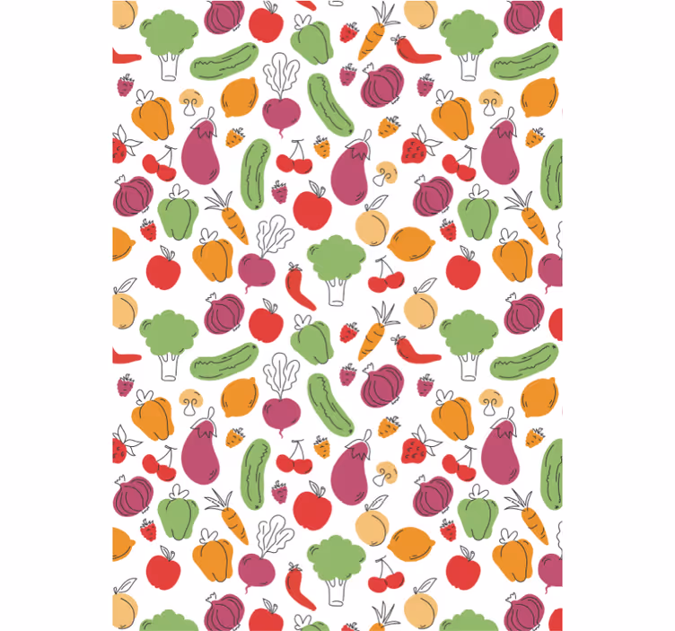 Persiana enrollable para cocina frutas y verduras - TenVinilo