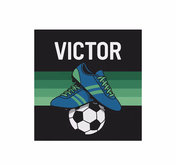 Persiana enrollable infantil botas de fútbol con nombre - TenVinilo