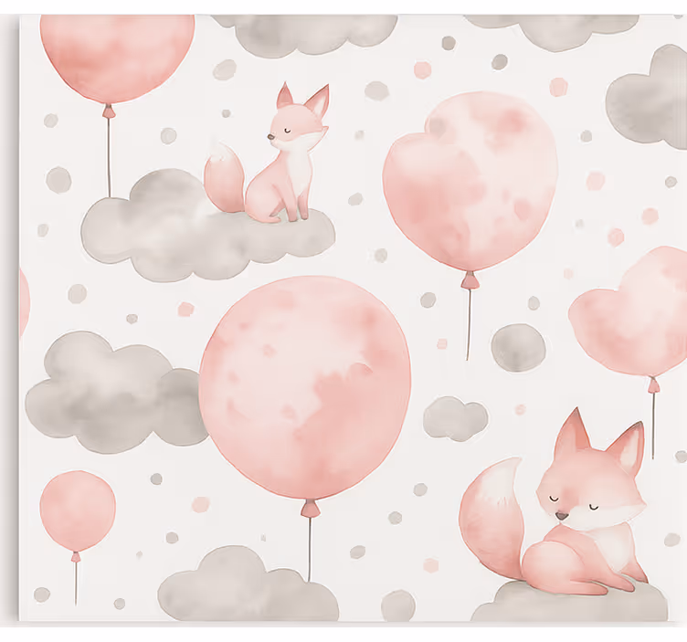 Persiana enrollable infantil globos y nubes pastel - TenVinilo