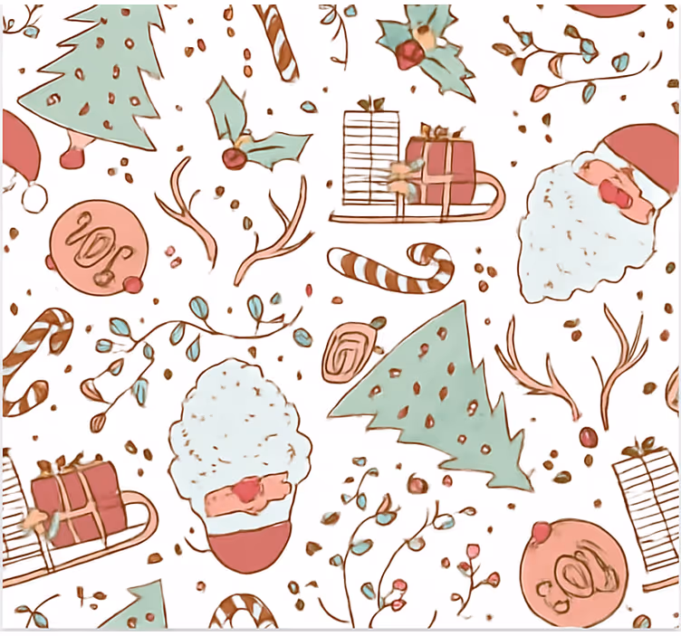 Persiana enrollable salón patrón navideño escandinavo - TenVinilo