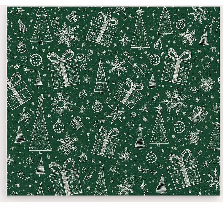 Persiana enrollable salón navidad blanca y verde - TenVinilo