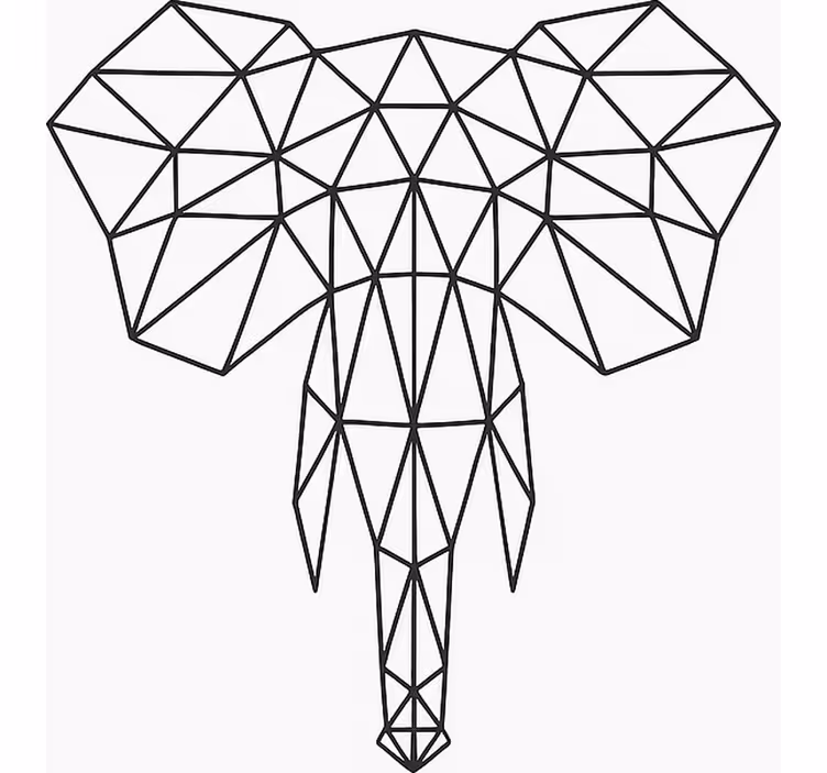 Persiana enrollable juvenil elefante geométrico moderno - TenVinilo