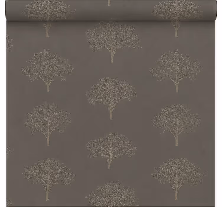 Persiana enrollable para comedor árboles del bosque negro beige - TenVinilo
