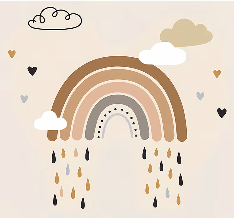 Persiana enrollable nórdico tono nude lluvia arcoíris - TenVinilo