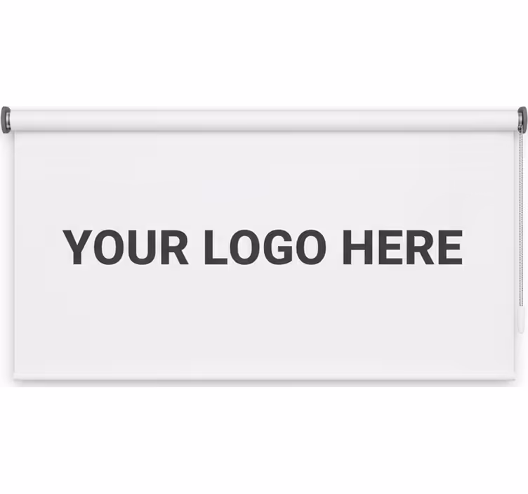 Persiana enrollable oficina con logotipo personalizado - TenVinilo