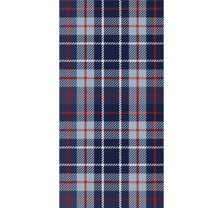 Persiana enrollable para despacho tartan azul y rojo - TenVinilo