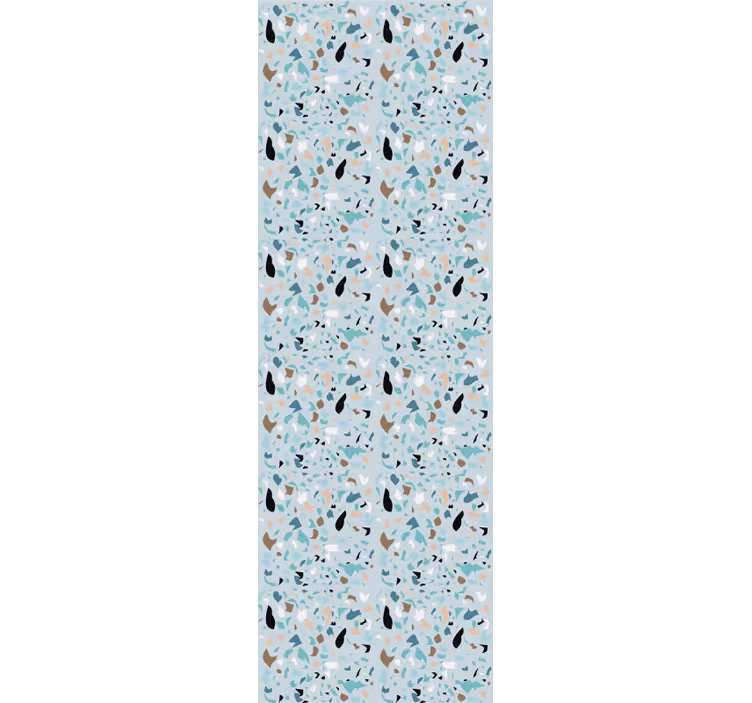 Persiana enrollable para comedor efecto terrazo azul claro - TenVinilo