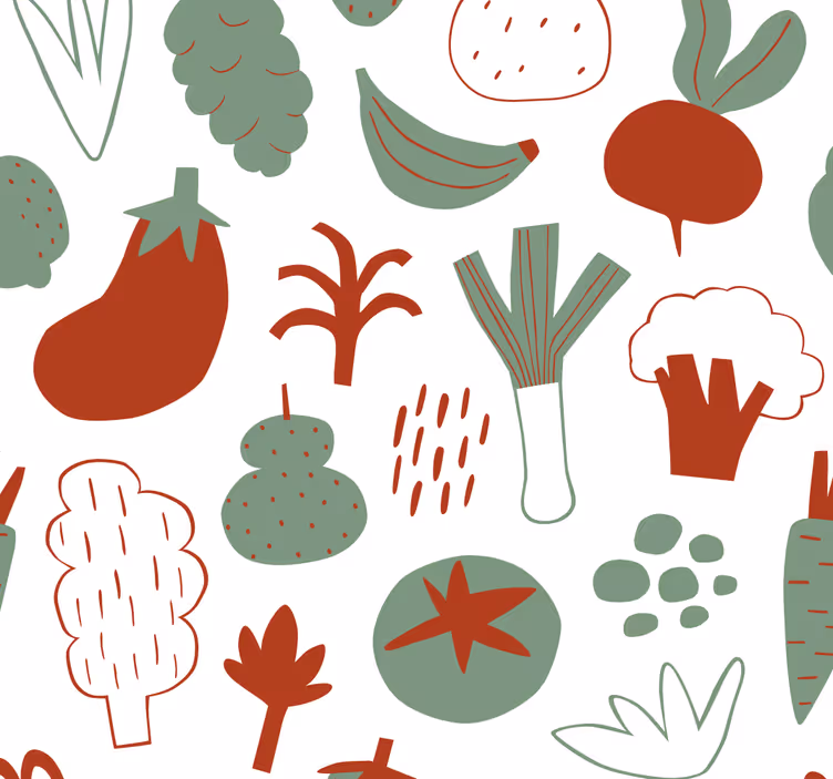 Persiana enrollable para cocina verduras coloridas - TenVinilo