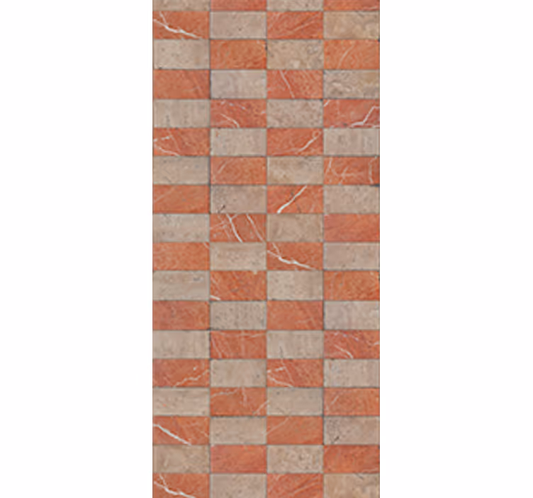 Persiana enrollable para cocina azulejos beige geométricos - TenVinilo