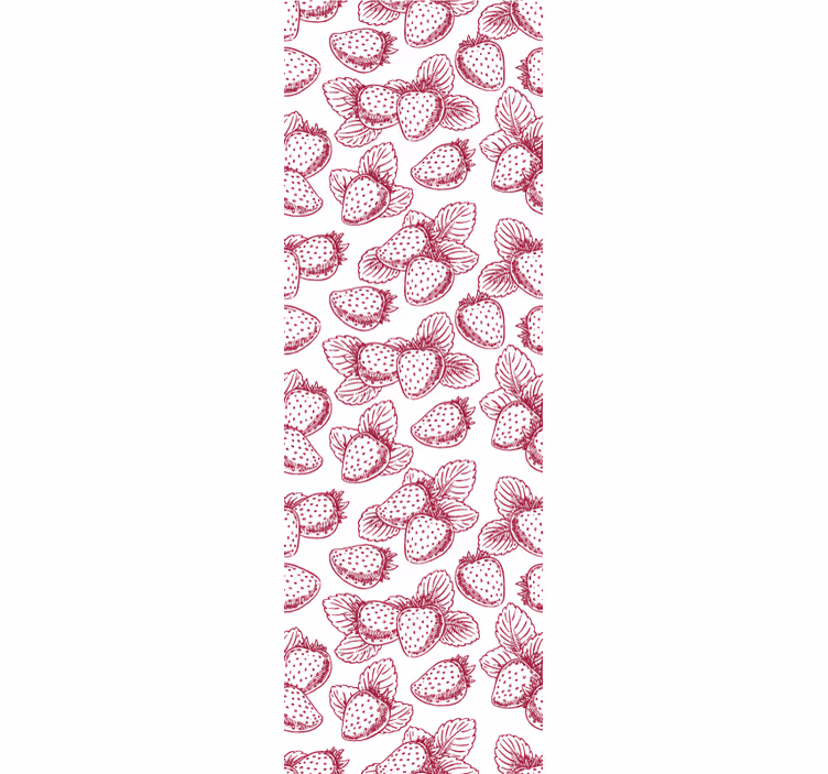 Persiana enrollable para cocina bocetos de fresas - TenVinilo