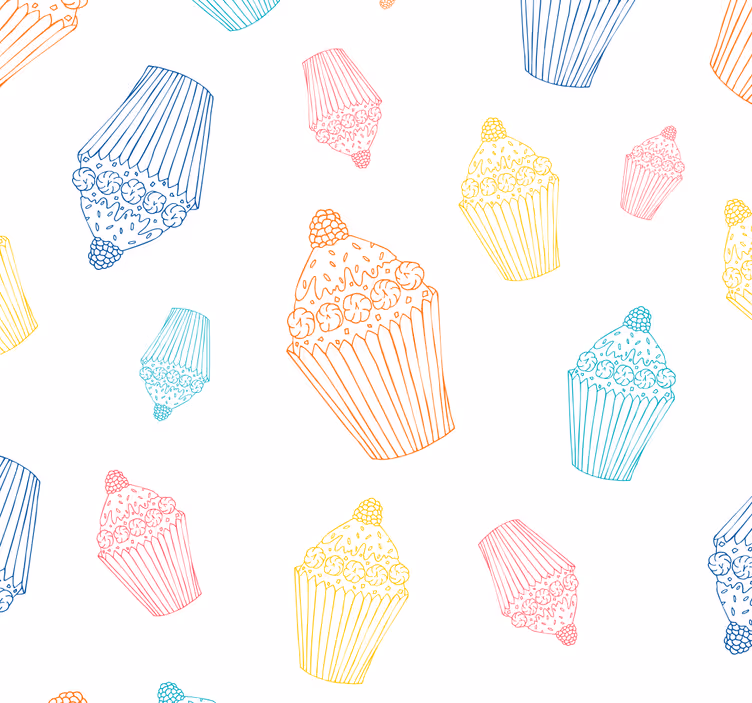 Persiana enrollable para cocina dibujos de cupcakes - TenVinilo