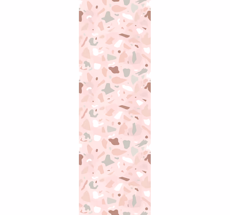 Persiana enrollable para cocina en tonos rosa terrazzo - TenVinilo