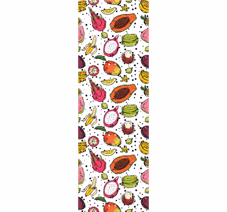 Persiana enrollable para cocina dibujo de frutas exóticas - TenVinilo