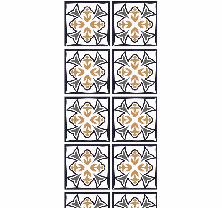 Persiana enrollable para cocina azulejo beige y negro - TenVinilo