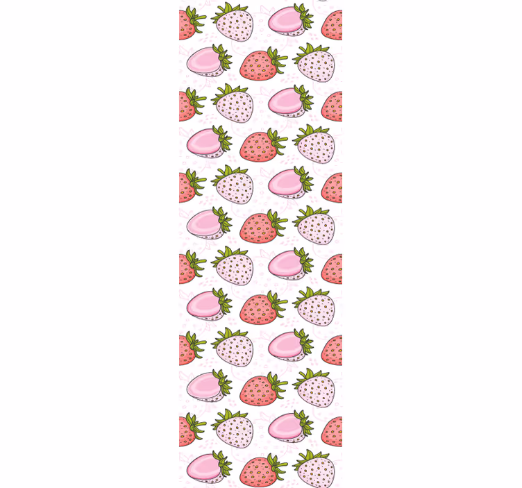 Persiana enrollable para cocina fresas rosas y rojas - TenVinilo