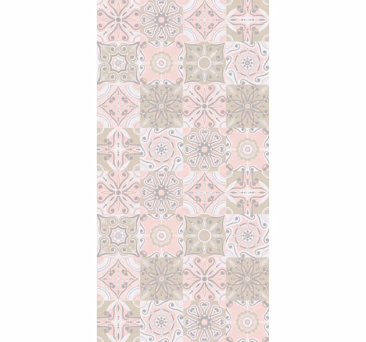 Persiana enrollable para cocina azulejo rosa y gris - TenVinilo