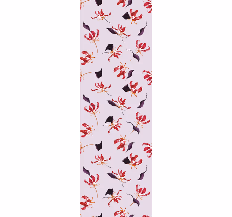 Persiana enrollable para comedor diseño floral lirio rojo - TenVinilo