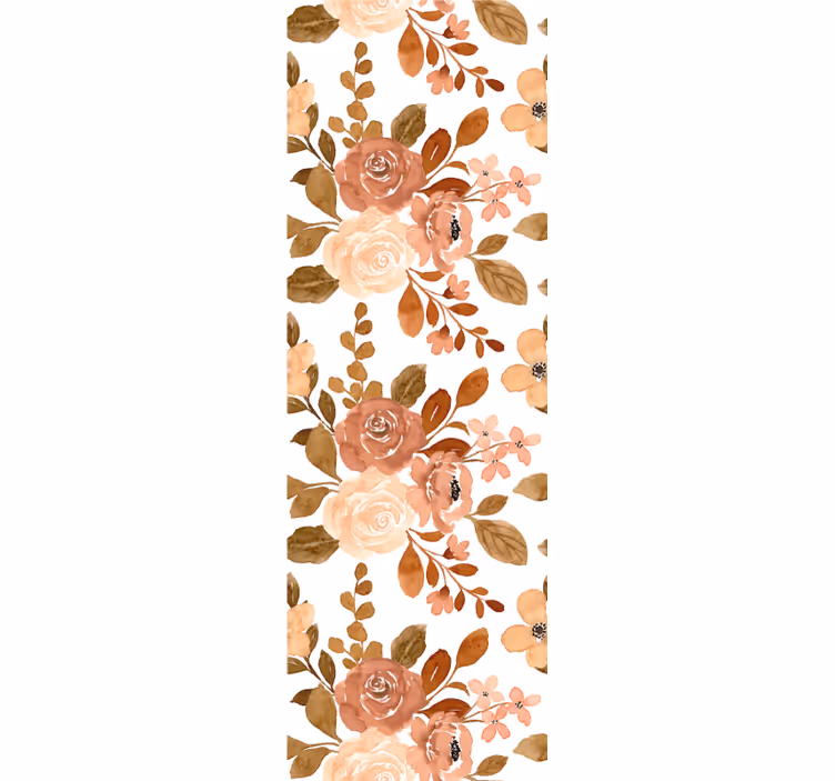 Persiana enrollable para comedor flores rosas pastel - TenVinilo