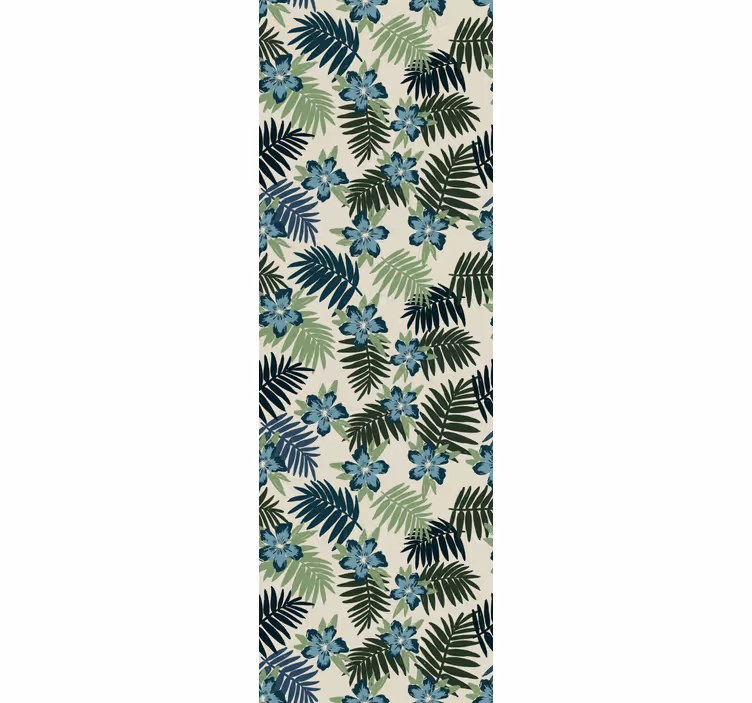 Persiana enrollable para comedor selva tropical verde y azul - TenVinilo