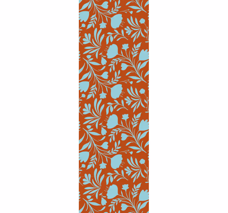 Persiana enrollable para comedor diseño flores azules - TenVinilo