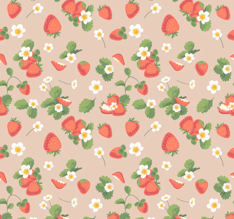 Persiana enrollable para comedor fresas y flores - TenVinilo