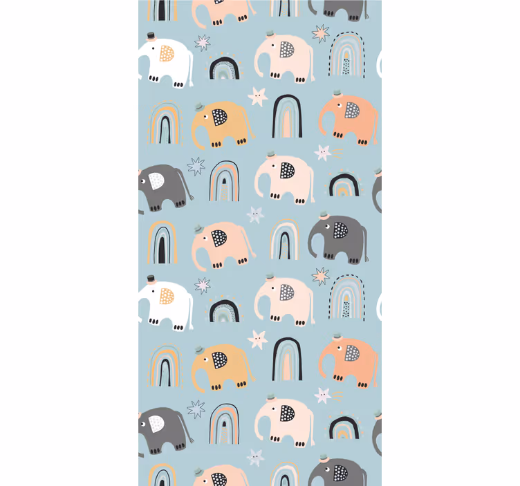 Persiana enrollable infantil motivos de elefante arcoíris - TenVinilo