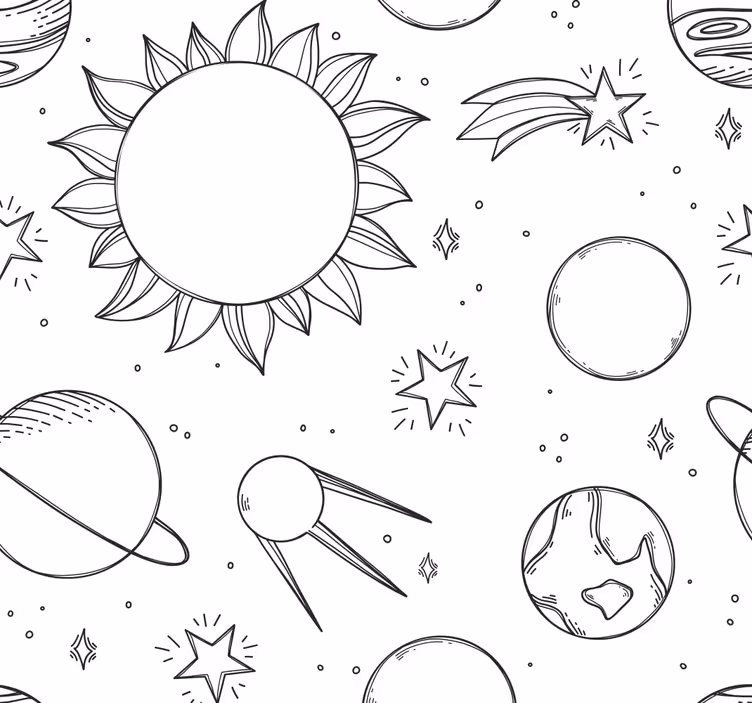 Persiana enrollable infantil dibujo espacial - TenVinilo