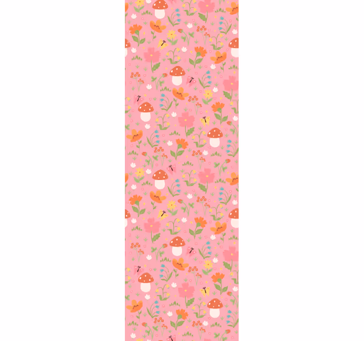 Persiana enrollable infantil patrón de setas florales - TenVinilo