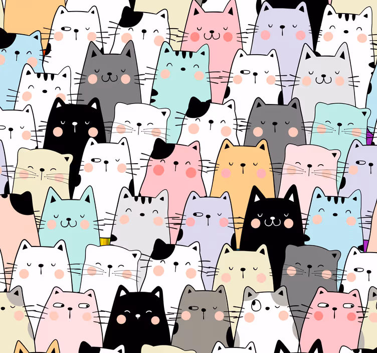 Persiana enrollable infantil gatos - TenVinilo