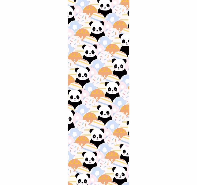 Persiana enrollable infantil diseño patchwork panda - TenVinilo