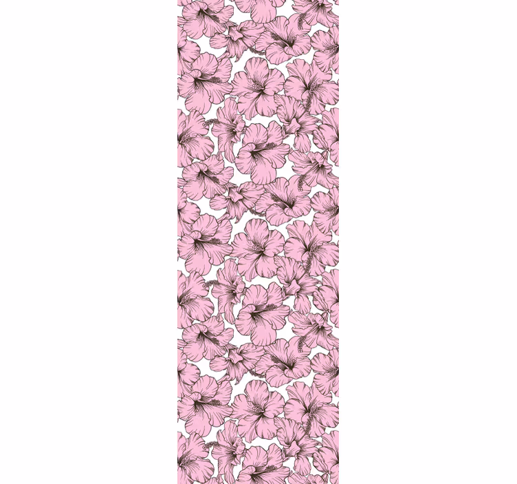 Persiana enrollable infantil patrón hibisco rosa - TenVinilo