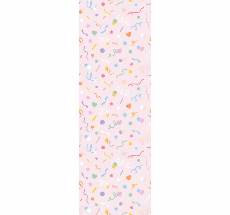 Persiana enrollable infantil con patrón de confeti pastel - TenVinilo