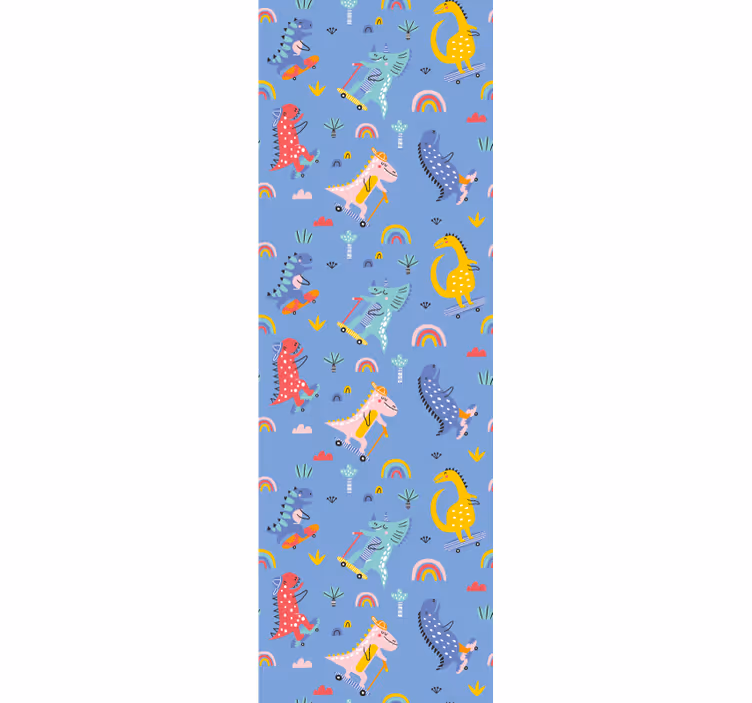 Persiana enrollable infantil dinosaurios patinadores - TenVinilo