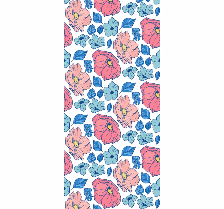 Persiana enrollable infantil flores delicadas rosa y azul - TenVinilo