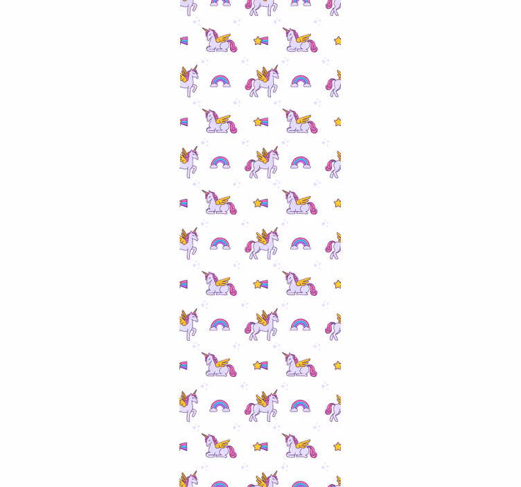 Persiana enrollable infantil unicornios rosa pastel con alas - TenVinilo
