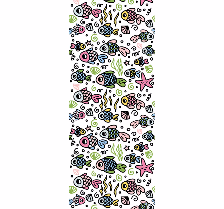 Persiana enrollable infantil patrón peces multicolores - TenVinilo