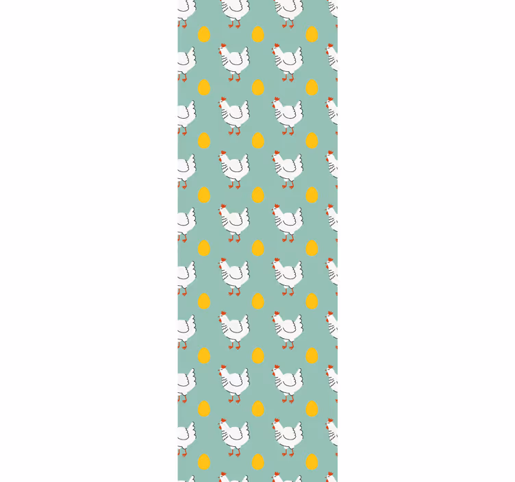 Persiana enrollable infantil pollito blanco fondo azul - TenVinilo