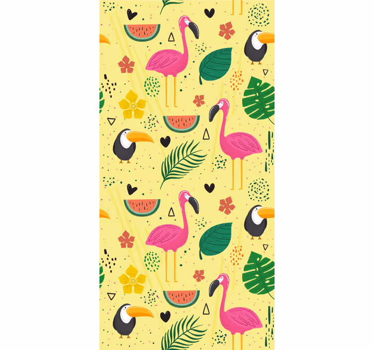 Persiana enrollable infantil animales lindos con plantas - TenVinilo