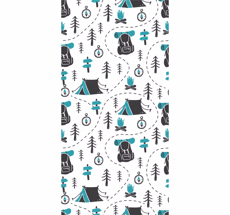 Persiana enrollable infantil estampado naturaleza camping - TenVinilo
