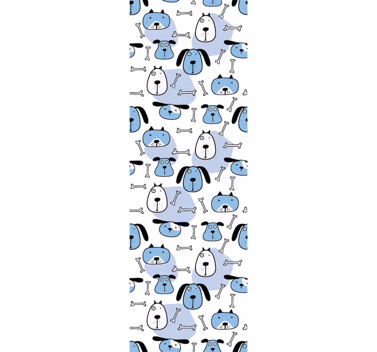 Persiana enrollable infantil estampado de perros azules - TenVinilo