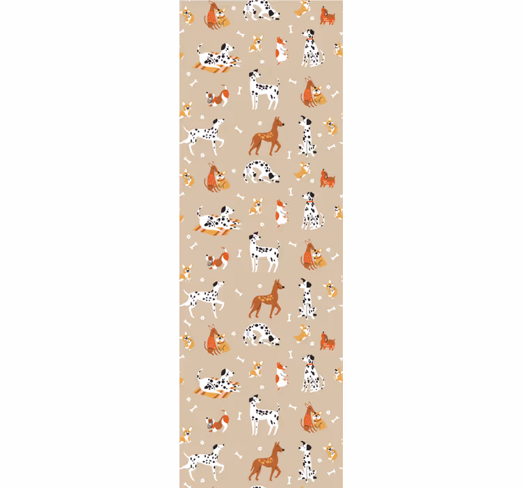 Persiana enrollable infantil perros bonitos aislados beige - TenVinilo
