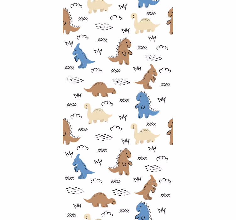 Persiana enrollable infantil dinosaurios azules y marrones - TenVinilo