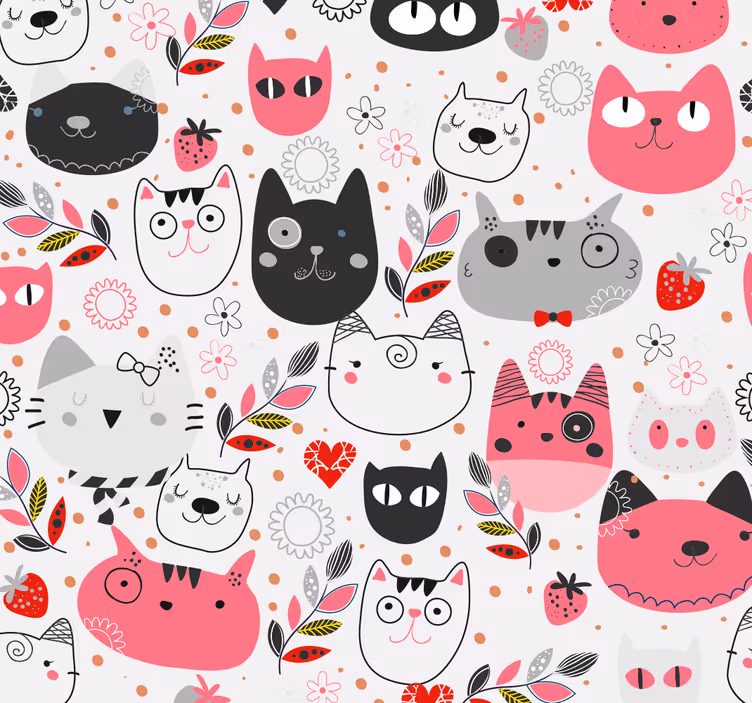 Persiana enrollable infantil gatos ilustrados - TenVinilo