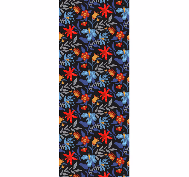 Persiana enrollable oficina estampado floral negro - TenVinilo