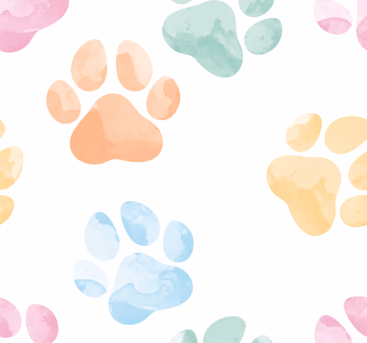 Persiana enrollable oficina patas de mascota colores pastel - TenVinilo