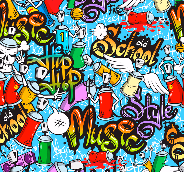 Persiana enrollable juvenil cultura hip-hop graffiti - TenVinilo