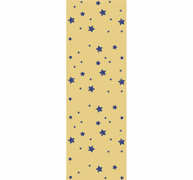 Persiana enrollable moderno estrellas azules fondo amarillo - TenVinilo
